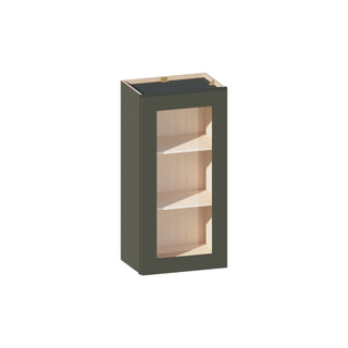 Aston Green - 18"W × 36"H Glass-Door Wall Cabinet