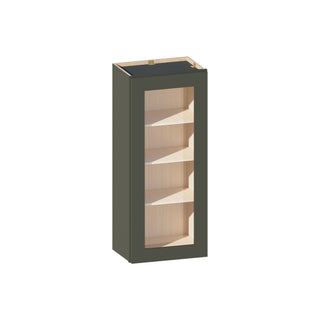 Aston Green - 18"W × 42"H Glass-Door Wall Cabinet