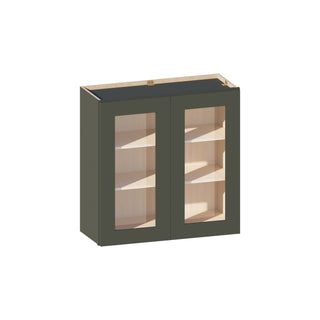Aston Green - 30"W × 30"H Glass-Door Wall Cabinet