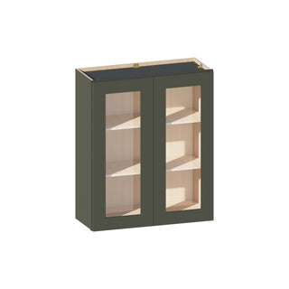 Aston Green - 30"W × 36"H Glass-Door Wall Cabinet