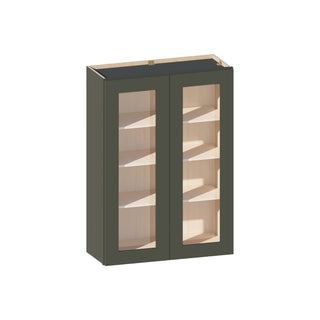 Aston Green - 30"W × 42"H Glass-Door Wall Cabinet
