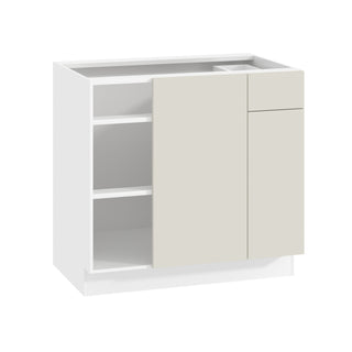 Frameless Matte Ivory - 36"W Blind Corner Base Cabinet