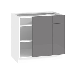Frameless High-Glossy Gray - 36"W Blind Corner Base Cabinet