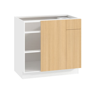 Frameless Oak Blonde - 36"W Blind Corner Base Cabinet