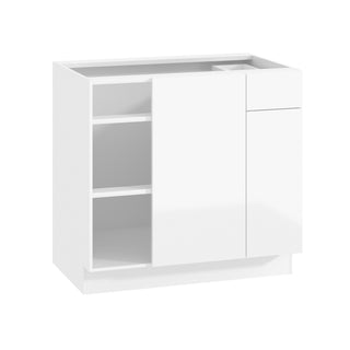 Frameless High-Glossy White - 36"W Blind Corner Base Cabinet