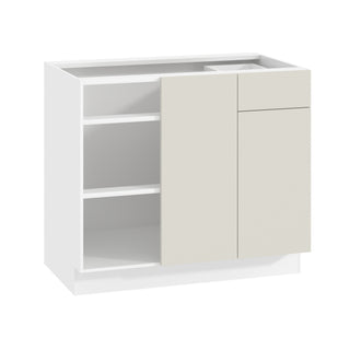 Frameless Matte Ivory - 39"W Blind Corner Base Cabinet