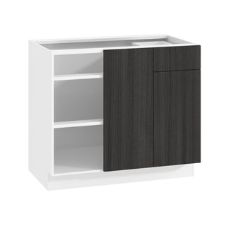 Frameless Oak Shade - 39"W Blind Corner Base Cabinet