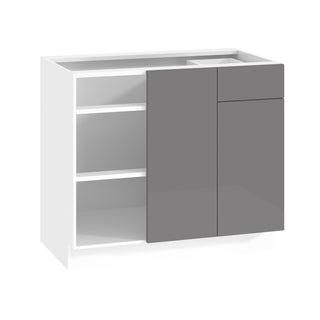 Frameless High-Glossy Gray - 39"W Blind Corner Base Cabinet
