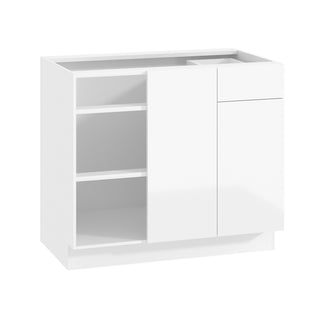 Frameless High-Glossy White - 39"W Blind Corner Base Cabinet