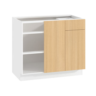 Frameless Oak Blonde - 39"W Blind Corner Base Cabinet