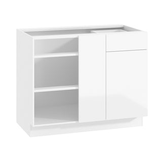 Frameless High-Glossy White - 42"W Blind Corner Base Cabinet