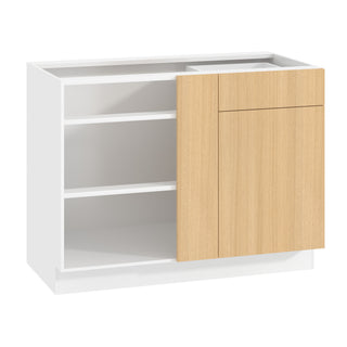 Frameless Oak Blonde - 45"W Blind Corner Base Cabinet