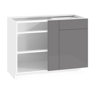 Frameless High-Glossy Gray - 45"W Blind Corner Base Cabinet