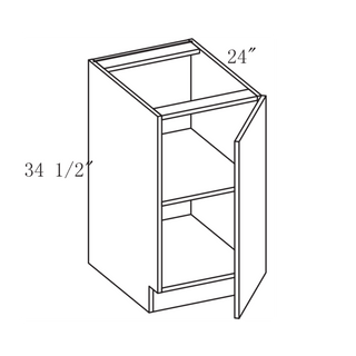 PRM-B21FD: Prime Mist White Frameless Shaker 21" Full Height Single Door Standard Base Cabinet