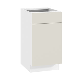 Frameless Matte Ivory - 18"W Trash Pull-Out Base Cabinet