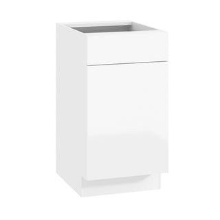 Frameless High-Glossy White - 18"W Trash Pull-Out Base Cabinet