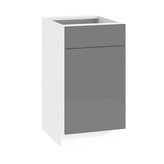Frameless High-Glossy Gray - 18"W Trash Pull-Out Base Cabinet