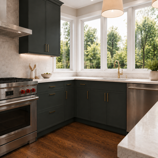 Slim Aston Green Shaker 10x10 Kitchen