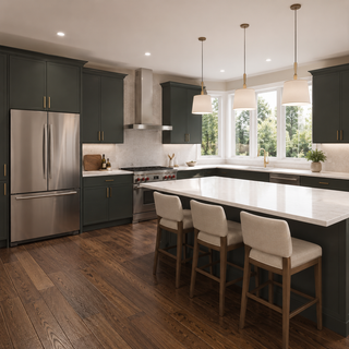 Slim Aston Green Shaker 10x10 Kitchen