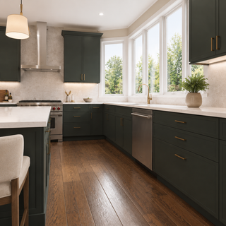 Slim Aston Green Shaker 10x10 Kitchen