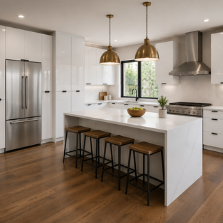 Cocina blanca de alto brillo de 10x10