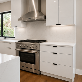 Cocina blanca de alto brillo de 10x10