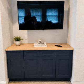 Muestra de puerta Shaker azul marino