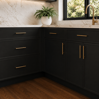 Slim Iron Black Kitchen - homecabinets
