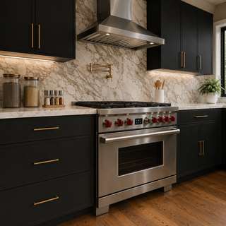 Slim Iron Black Kitchen - homecabinets