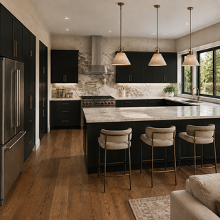 Slim Iron Black Kitchen - homecabinets