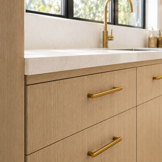 Frameless Oak Blonde Kitchen - homecabinets