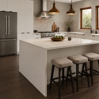 Frameless Matte Ivory Kitchen - homecabinets