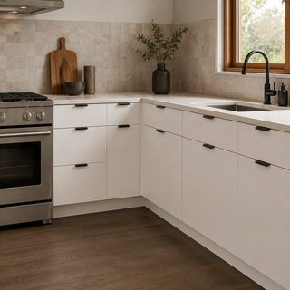 Frameless Matte Ivory Kitchen - homecabinets