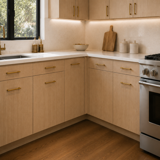 Frameless Oak Blonde Kitchen - homecabinets