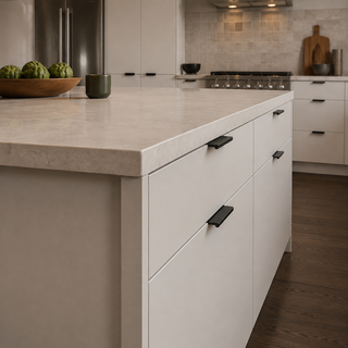 Frameless Matte Ivory Kitchen - homecabinets