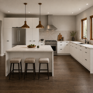 Frameless Matte Ivory Kitchen - homecabinets