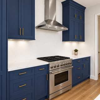 Muestra de puerta Shaker azul marino