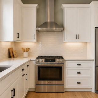 Double Dove White Kitchen Cabinets - Design Detail 1