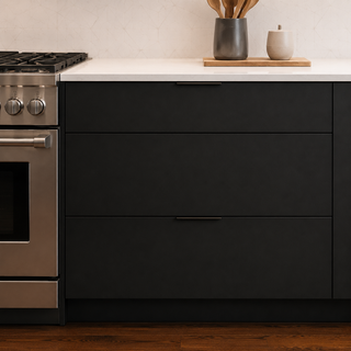 Frameless Matte Black Kitchen - homecabinets