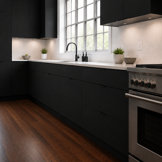 Frameless Matte Black Kitchen - homecabinets