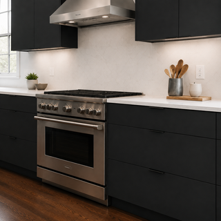 Frameless Matte Black Kitchen - homecabinets