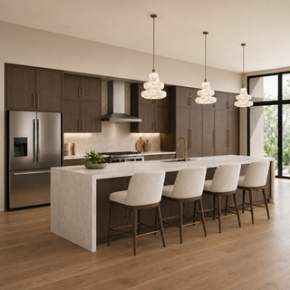 Slim Amber Oak Kitchen - homecabinets