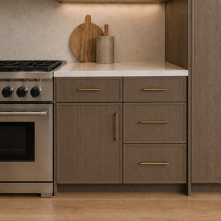 Slim Amber Oak Kitchen - homecabinets