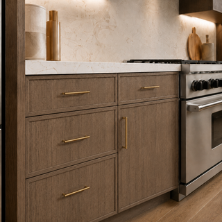 Slim Amber Oak Kitchen - homecabinets