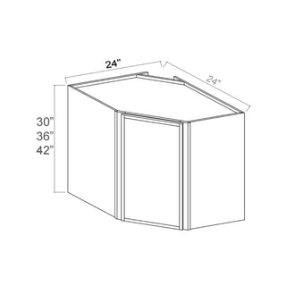 Slim Aston Green - 24"W × 30"H Diagonal Corner Wall Cabinet