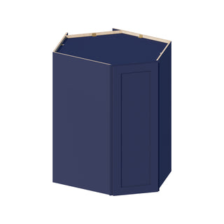 Navy Blue - 24"W × 42"H Diagonal Corner Wall Cabinet