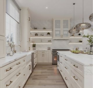 Double Dove White - 21"W × 42"H Standard Wall Cabinet