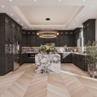 Double Smokey Gray - 30"W × 30"H Glass-Door Wall Cabinet