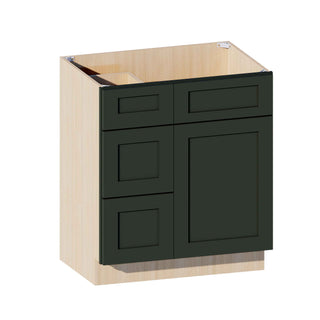 Aston Green - 30"W Offset-Sink Vanity Combo Cabinet (Drawer on Left)