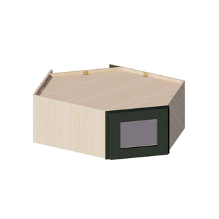 Aston Green - 24"W × 12"H Glass-Door Diagonal Corner Wall Cabinet